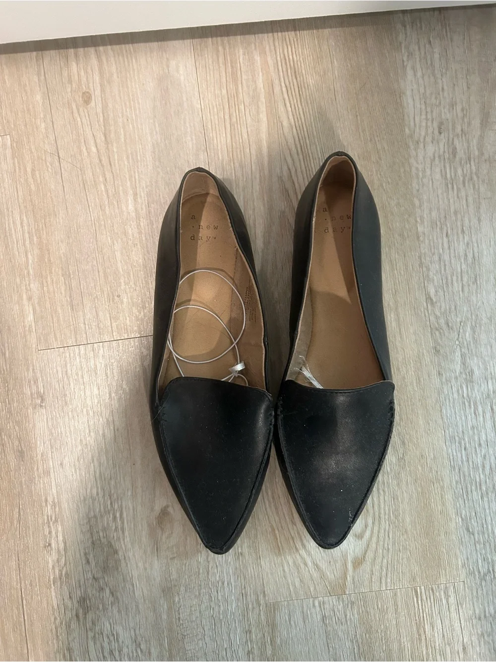 a new day Black Pointed-Toe Slip-On Flats